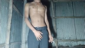 Hot boy jerked big cock with smoking part-1