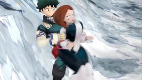 Ochako Uraraka rapid&iacute_n con midorilla