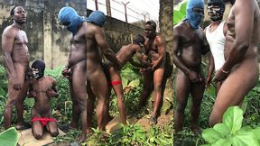 hot threesome gang sex outdoor