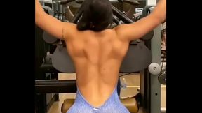 Hot girl sexy workout in gym
