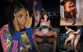 Sheila Ortega Gets Fucked in the Street by 2 Strangers to Compensate Her Brother's Debts