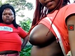 hot Ebony duo shaking their breasts 986444567809908764332119