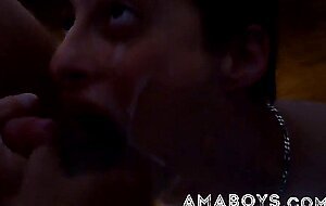 Amateur boy swallows multiple loads