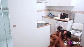a little surprise to the plumber: daniela nerea seduces him and films herself banging him!