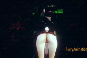 Furry Yaoi 3D White Rabbit Gaped by Dragon's Thick Creampie Load