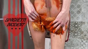 A SPAGHETTI MESSY masturbation