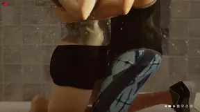 Russian MILF mom Wanda and son Gene's steamy kiss & spit exchange