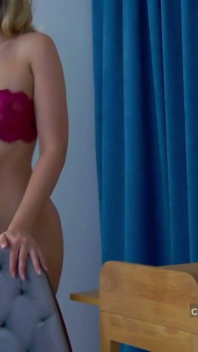 HelenWaldorf Naked with Bra - Teasing in Bed with Hard Nipples and Intense Vibrations   Clip 2