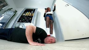 Standing On His Head In Her Sexy Heels FLOOR CAM