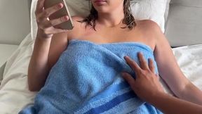 Step Sibling Surprises Step Sister in a Steamy Post-Shower Moment with Baby Montana