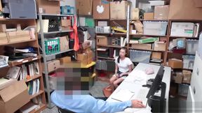 Skinny teen 18+ busted and fucked by a security guys big dick