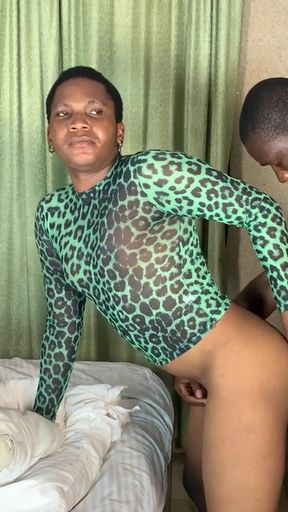 Emotional moment from &quot;Black milf with short hair gets fucked doggystyle by a huge penis&quot;