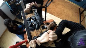 18 YO Trio - Emma Soles Up Gang Tickling - Full 720p