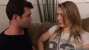 Naughty America Kagney Linn Karter Fucking in the Couch with Her Piercings