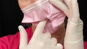 Mask Play with Lipstick Pink Scrubs Pink Mask White Latex Gloves 720p