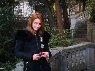 Completely Breathtaking Lady Is Smokin' 120mm Saratoga Cigarette in the Park