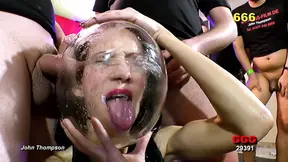 Gangbang with sexy college babes and raw piss