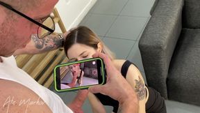Behind the Scenes of a Blonde Skinny Slut