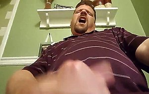 Str8 daddy bear stroke his meat