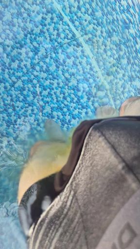 Me pissing in the neighbor's swiming pool when she's not at home