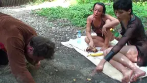 Shy Brat Gets Outdoor Public Humiliation by Dominant Stud's Handjob