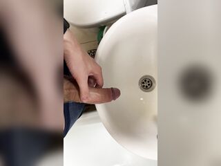 Urinate in girlfriend's sink with uncircumcised shlong POV
