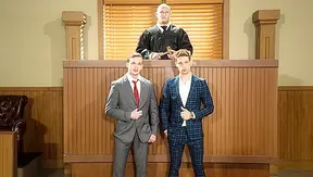 Courtroom Heat: Michael DelRay Trevor Laster Dominate Jacksons Ass – 18+