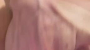 Hot blonde with perfect tits and juicy pussy fingers herself in public bathroom