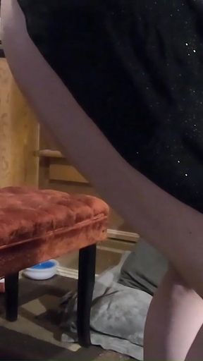 Daphne Dressing Room Panty Tease Sparkly Dress