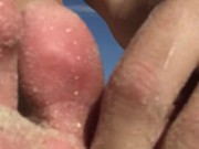 Public Beach playing with my feet compilation!