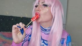 Sexy and erotic lollipop sucking. Lip fetish, spit fetish, sucking fetish, mouth fetish