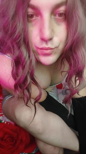 Crossdresser Kitty on Youtube Makes Live Video for Her Lovelies with Her Booty Sexy Blode Body and Outfit