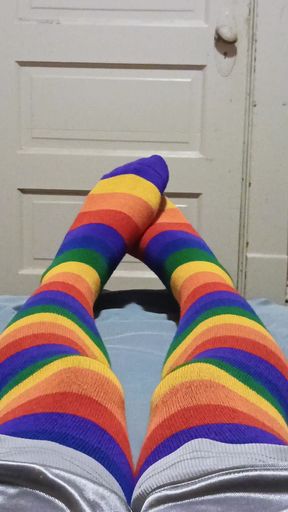 Enjoy my rainbow socks