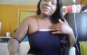 Ebony BBW With Big Natural Tits Pees on Webcam