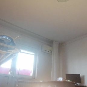 Amateur Wife Does Housework Naked. Brunette with Hairy Pussy, Big Ass.