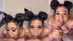 dirty talking boy/girl blowjob with huge facial