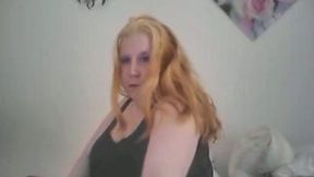 Wild blond haired big breasted webcam nympho flashed me her knockers