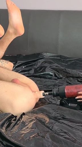 Fucking my husband slave with a fuck machine