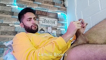 Jerking off, lots of precum, hard as rock and strong orgasm