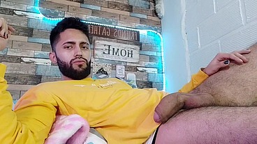 Jerking off, lots of precum, hard as rock and strong orgasm