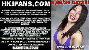 Hotkinkyjo anal prolapse &amp_ ruin her ass with huge dildo from mrhankey connected to fuck machine