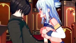 Aqua gets a facial then nailed doggy style at the bar