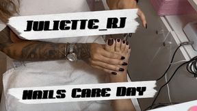 Juliette_RJ on a Feet Care Day Part 2 - FOR MOBILE DEVICES USERS - NATURAL NAILS - FRENCH TIPS NAILS - PEDICURE DAY - NAILS CARE - FOOT CARE - CARE DAY - FEET SCRUB - FOOT MASSAGE - NATURAL NAILS - PAITING FEET TOES - FOOT FETISH