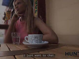 HUNT4K. Face of cum after coffee with a stranger. Sexy sex with Novella Night