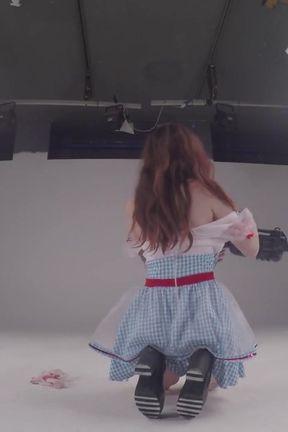 Horny Alice in the wonderland get striptease and squirt in cam