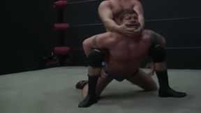 Beast and Joey wrestling