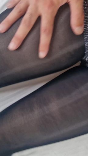 POV Elena Clark Masturbation Nylon Grey and Black