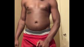 Solo dolo duck off getting my load of nut off in the bathroom