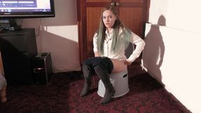 Peeing In The Portable Toilet