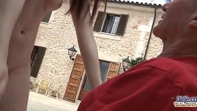 Slutty GF Begs Old Dude to Stuff Her Wet Pussy with His Aging Cock